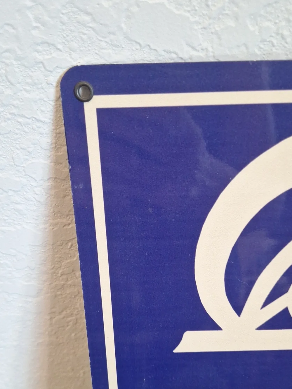 Retro Vespa Parking Only Metal Rectangular Sign Blue & White